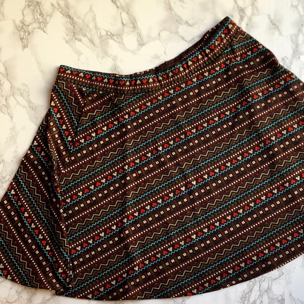 Fall 🍁Rue 21 Cute Boho Pattern Skater Skirt XL